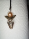 Ange perle de verre et aile coeur bronze