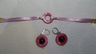 Ensemble bracelet anneau nacre et boucles d'oreille "saturne"