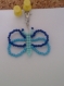 Porte clef papillon bleu - bijou de sac