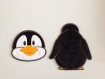 Motif pingouin 2 patchs thermocollant ou à coudre 