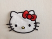 Patch chat chaton blanc noir rouge thermocollant ou à coudre 