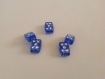 Lot 5 perles rectangle bleu avec strass 8 x 12 mm 