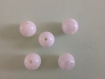 Perle ronde 13 mm blanc nacré marbré - lot de 5 - 1 trou 