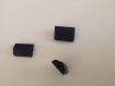 Perle bois noire rectangle plate à facette 13 x 18 mm 