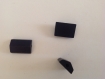 Perle bois noire rectangle plate à facette 13 x 18 mm 