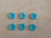 Lot boutons fleurs 12 mm turquoise clair 2 trous 