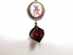 Collier boheme * cabochon en verre 25x18 mm * corset coquelicot * perle cristal rouge 