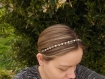 Headband de créateur,bijoux de tete, mariage, ceremonie, cristal transparente et perle de verre blanche 