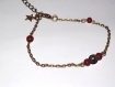 Tres jolie bracelet bronze "constellation rouge" avec perle hematite et jade rouge et breloque étoile, 