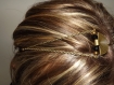 Jolie headband bijoux de cheveux, accessoire vintage,ethnique , azteque , cristal noir et hematite doré 