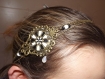 Jolie headband bijoux de cheveux, accessoire vintage, romantique, style ethnique estampe peinte à la main noir et blanc, perle 