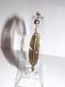Jolie bracelet plume ethnique , bronze avec perle cristal transparente 