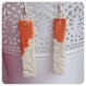 Boucles d'oreilles porcelaine froide motif dentelle et pigments orange 