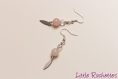 (crochets argent 925) boucles d'oreilles quartz rose fait main 