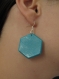 Boucles d'oreilles hexagones turquoise