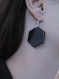Boucles d'oreilles hexagones noires