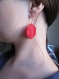 Boucles d'oreilles hexagones rouges
