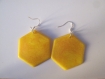 Boucles d'oreilles hexagones jaunes