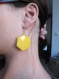 Boucles d'oreilles hexagones jaunes