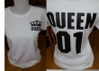 Tee-shirt femme col rond imprimé "queen 01" 