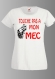Tee-shirt col rond imprimé "touche pas à mon mec" 