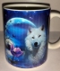 Mug imprime d'un superbe loup blanc 