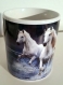 Mug ceramique blanche imprime de magnifiques chevaux blancs 