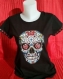 Tee-shirt imprimé "tête de mort mexicaine' 
