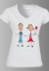 Tee-shirt col v imprimé "amoureux" 