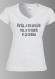 Tee-shirt col v imprimé "parfois je me sens bête, puis je te regarde et ça va mieux" 