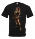Tee-shirt noir, manches courtes, imprimé 'femme gladiateur" 