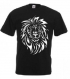 Tee-shirt noir, manches courtes, imprimé 'lion" 