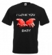 Dites lui votre amour avec ce tee-shirt noir original, imprimé "i love you baby" 