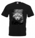 Tee-shirt manches courtes, noir, 100 % coton, imprimé "tigre" 