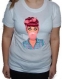 Tee-shirt femme manches courtes, 100 % coton, imprimé "bulle de chewing gum" 