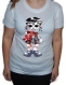 Tee-shirt femme, blanc, manches courtes, 100 % coton, imprimé "fillette gothique 1" 