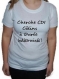 Tee-shirt femme, manches courtes, blanc, 100 % coton, imprimé "cherche cdi câlins à durée indéterminée" 