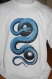 Tee-shirt blanc homme manches courtes 100 % coton, imprimé "serpent" 