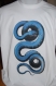 Tee-shirt blanc homme manches courtes 100 % coton, imprimé "serpent" 