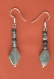 Parure collier-sautoir avec pendants d'oreilles en agates couleur mousse de différentes tailles 