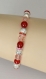 Bracelet en cristal rouge et rose longueur 17 cm 