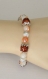 Bracelet en perles de porcelaine et cristal marron 