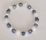Bracelet en cristal bleu et verre blanc 