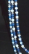 Collier sautoir triple rangs en perles d'agate, de pierre de lune et de cristal 