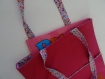 * sac cabas enfant fille coton tissu prénom style tote bag toile rose ,liberty, papillon pailleté 