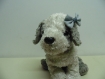 Barrette petit noeud gris bleuté pour petit chien 