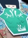 Carte kokeshi et son kimono orné de libellules 
