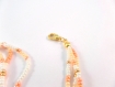Bracelet d'été trois rangs orange et blanc 