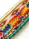 Bracelet multirang 5 bracelets, couleurs doré et multicolore, fermoir aimanté 