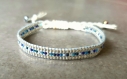 Bracelet little cheri 3 rangs, en perles miyuki argent et bleu 